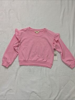 Jessica Simpson Girls' Pink Ruffle Shoulder Sweatshirt